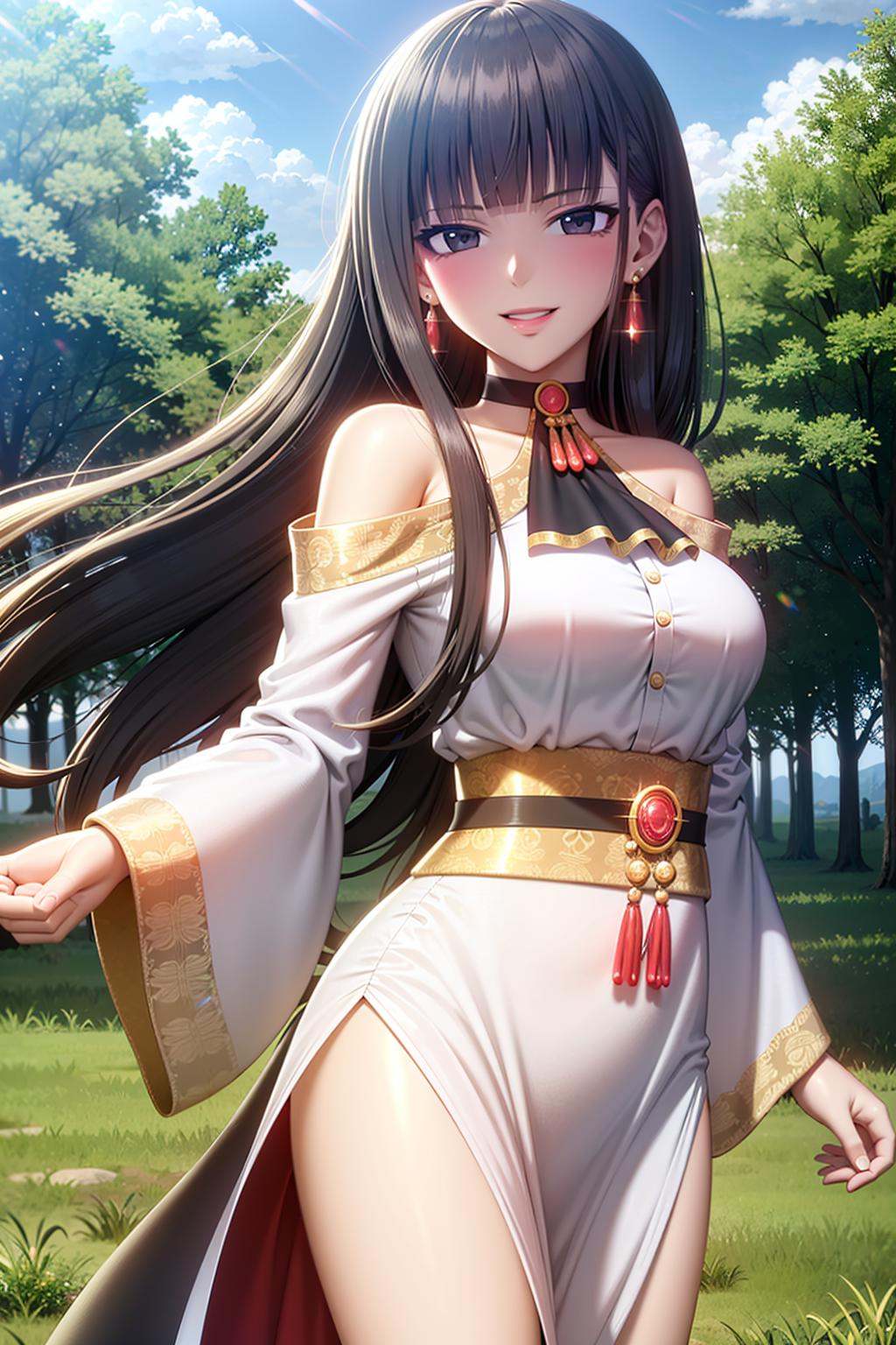 1girl,  solo,  black hair on Tensor.Art