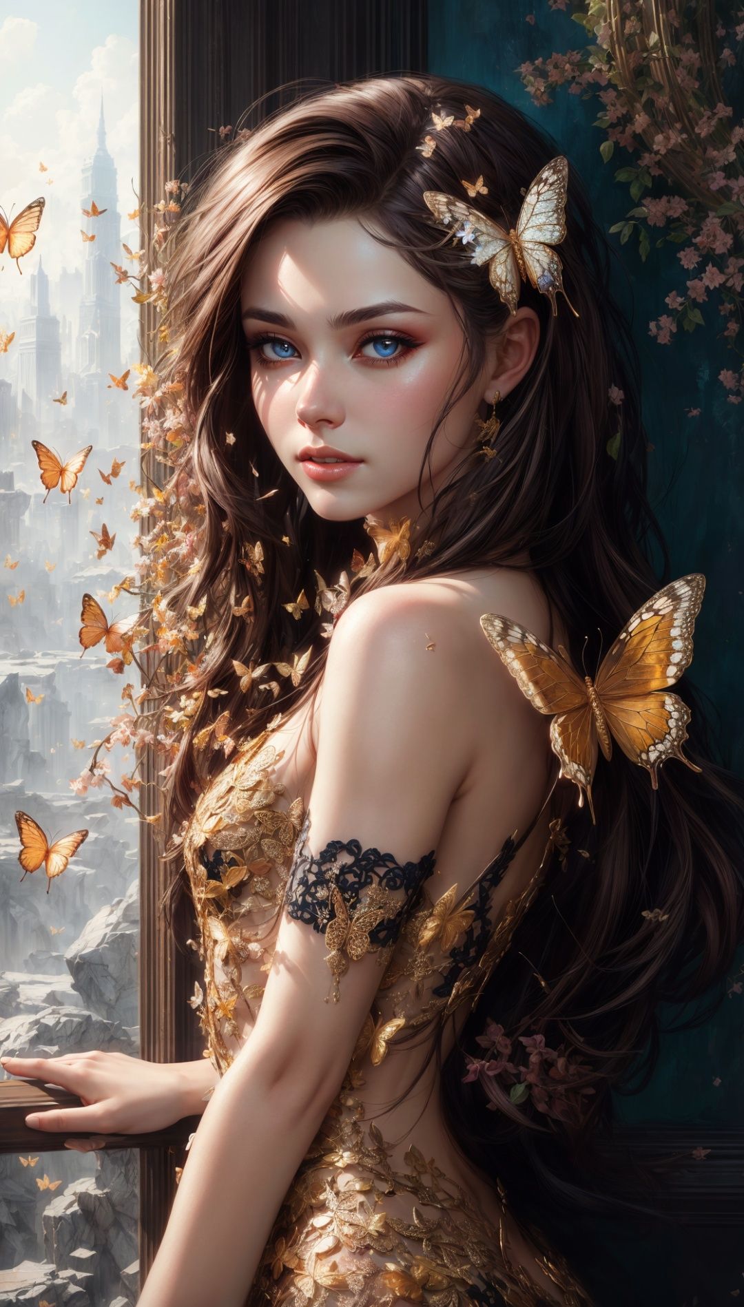 8k portrait of beautiful cyborg with brown hair,  intricate,  elegant on Tensor.Art