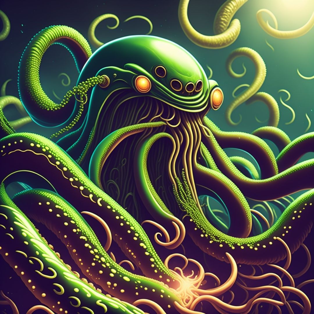 photorealistic laughing cthulu portrait with extra tentacles on Tensor.Art