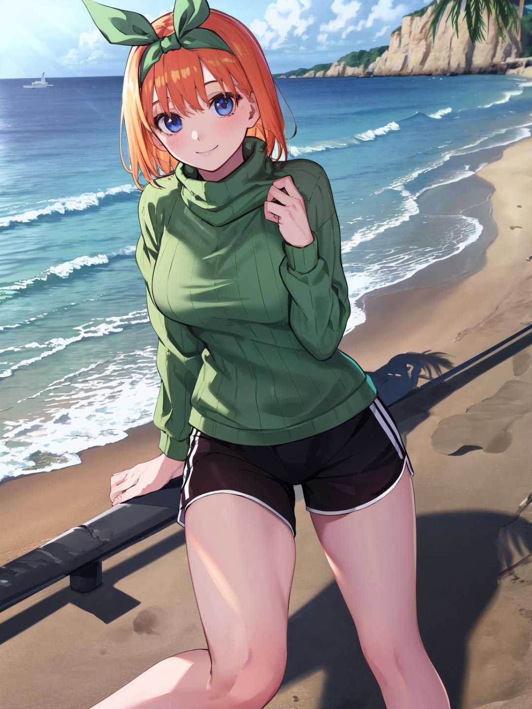 nakano_yotsuba,  outdoors,  beach by LuckyHorse on Tensor.Art