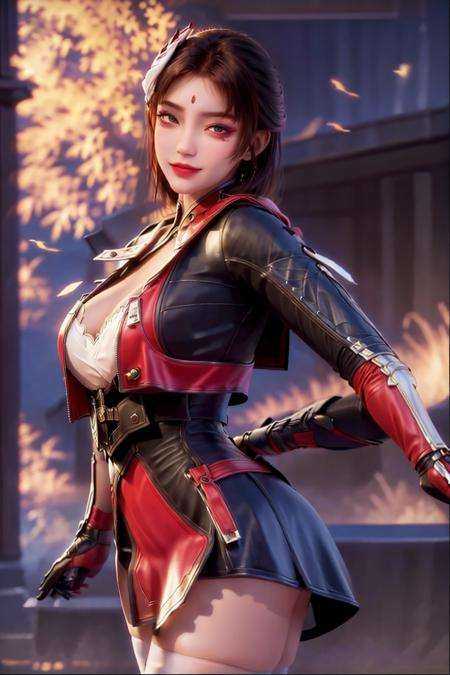 RAW,4k, (absurdres:1.4), 1girl, colorful, (masterpiece, best quality), cowboy shot, (detailed skin:1.3, detailed face:1.3), dslr, realistic, looking at viewer, sharp focus, delicate, (korean beauty, korean mixed), (mature female:1.2), (thick thighs:1.1, narrow :1.1),chan,fox mask,mask_on_head,skirt,seductive smile,makeup, rouge \(makeup\), eye makeup,lace,lace trim,(white_thighhighs), <lora:2023-05-16_100629:0.64> <lora:fashionGirl_v47:0.3> <lora:???shojovibe_v11 :0.3> <lora:koreanDollLikeness_v15:0.2>