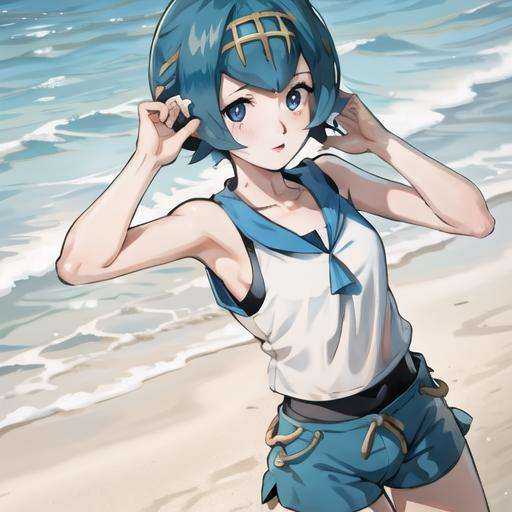 lana \(pokemon\),  beach,  sleeveless shirt on Tensor.Art