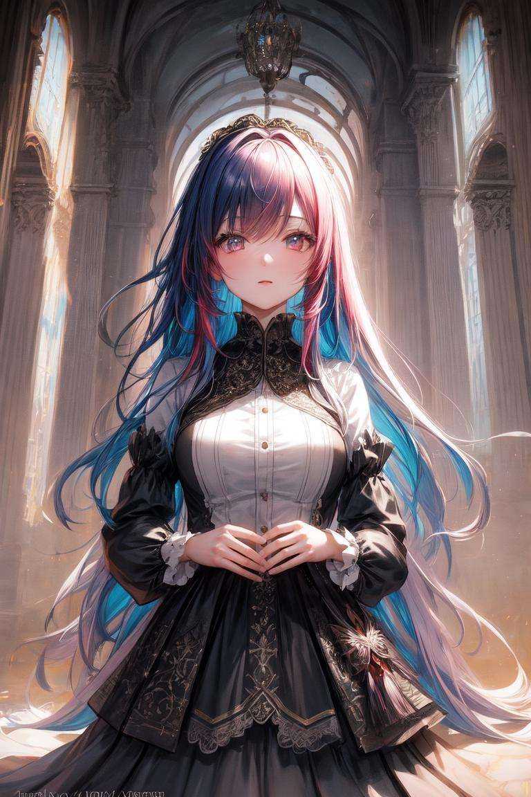 1girl,  mature,  long scarlet hair on Tensor.Art