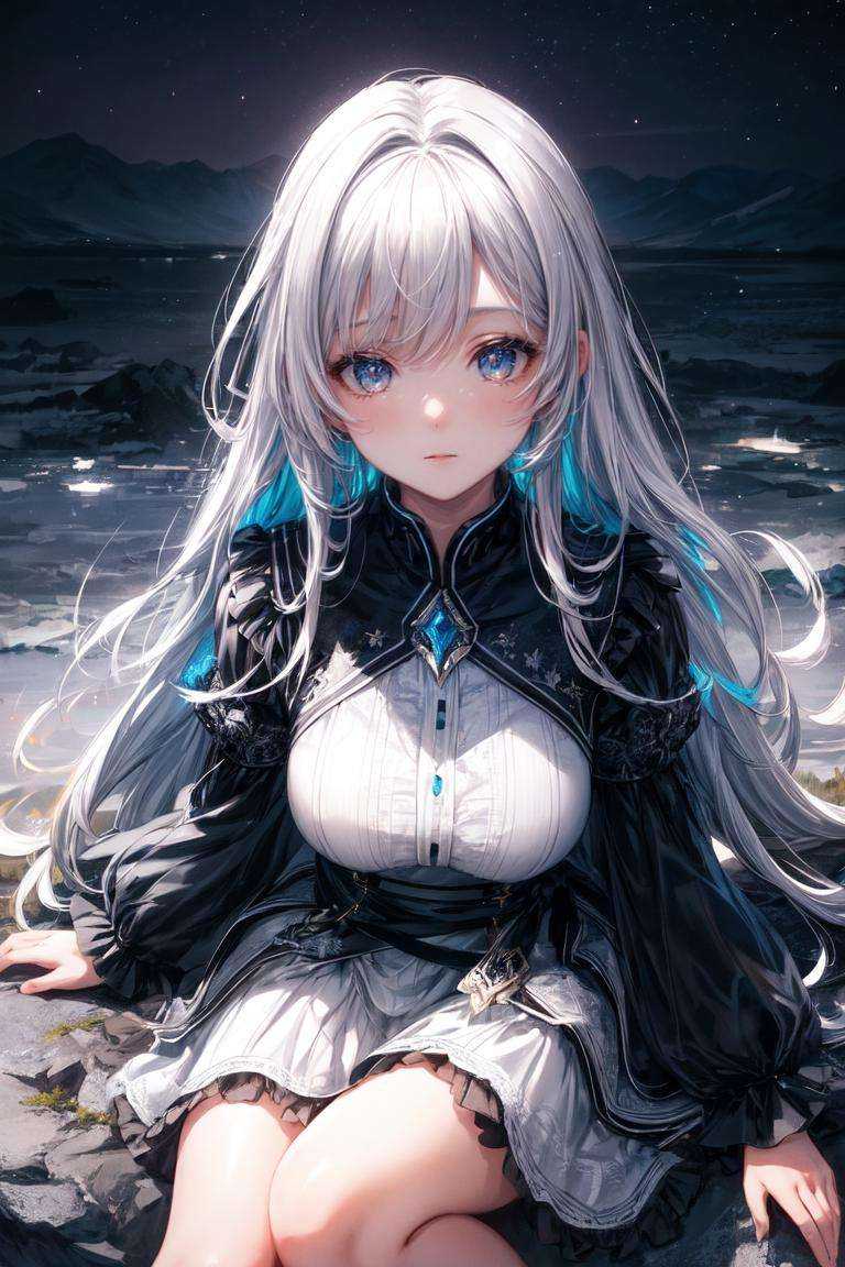 1girl,  mature,  long silver hair on Tensor.Art