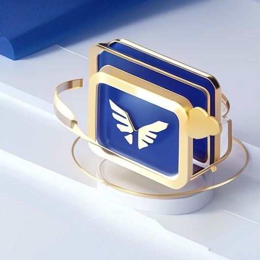 navy|gold  folder icon,platform, technology,white background, industrial design,