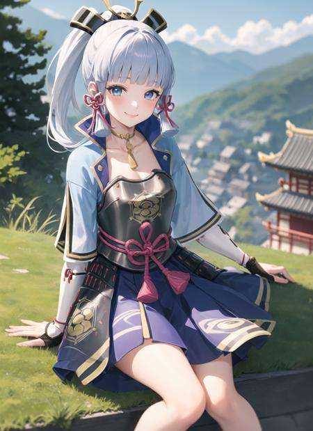 kamisatoayakadef,  full body,  sitting on Tensor.Art