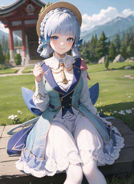 kamisatoayakaspring,  full body,  sitting on Tensor.Art