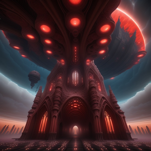 CoralCity style,  a picture of a very strange looking city in the middle of the sky on Tensor.Art
