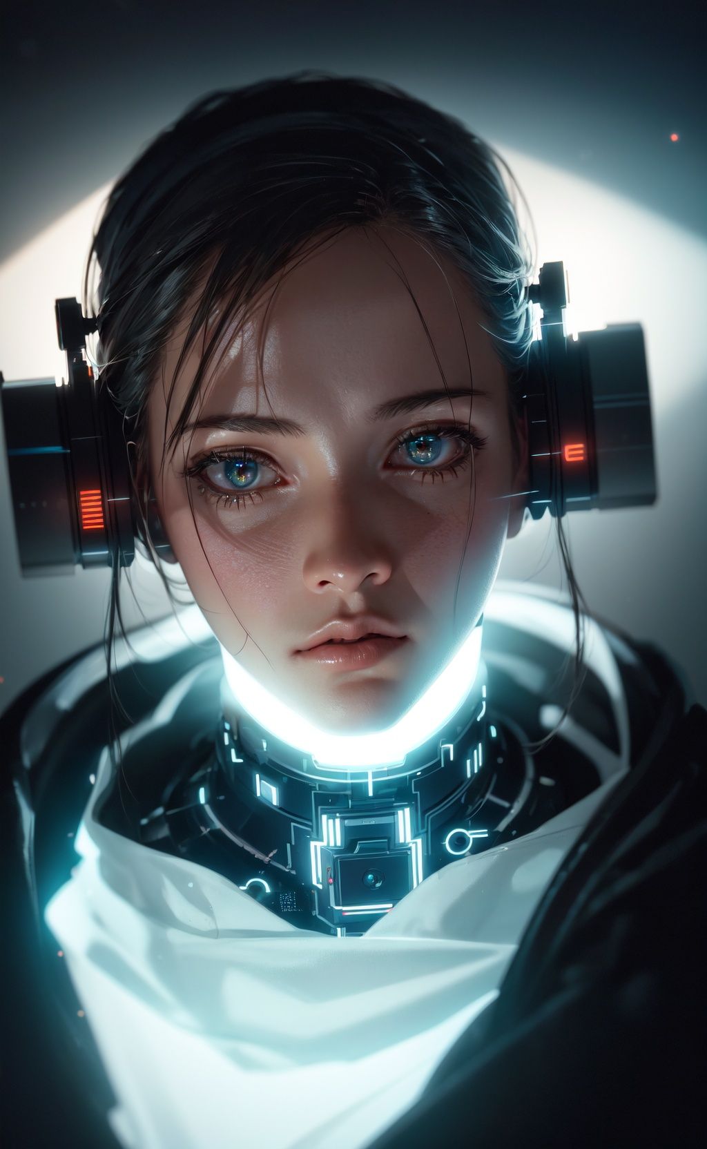 (editorial close-up portrait of cyber ghost),  hack,  code on Tensor.Art