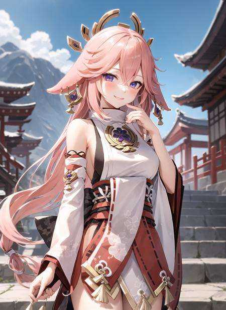 yaemikodef,  upper body,  smile on Tensor.Art