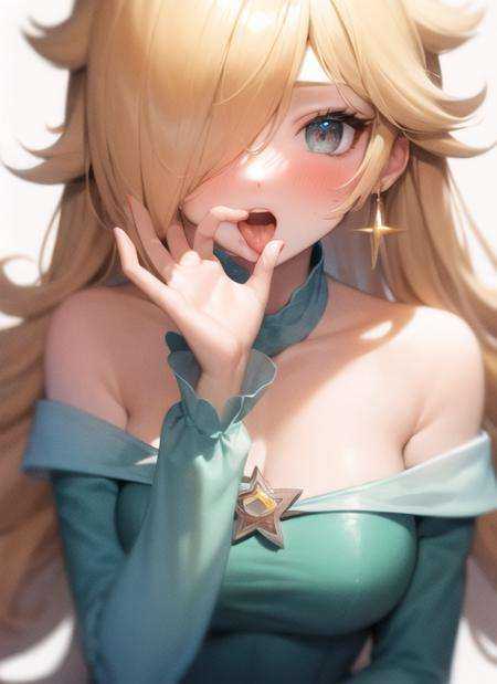 bare shoulders,  blonde hair,  blush on Tensor.Art