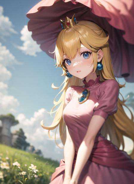 standing,  pink dress,  outdoors on Tensor.Art