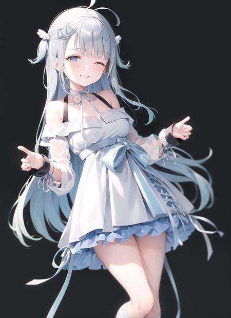 nabi (uz02),  bare shoulders,  blue footwear on Tensor.Art