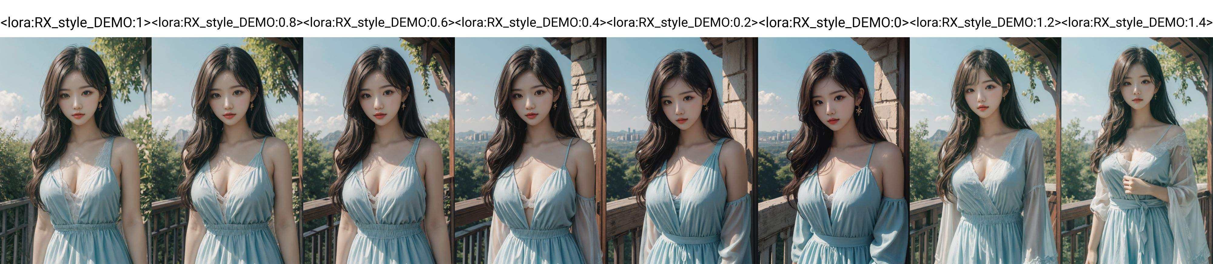 {{masterpiece}},{{{best quality}}},{{ultra-detailed}},{{illustration}},{{disheveled hair}},depth of field (dof),Chest Shot(MCU),Mid shot,Split Lighting,1 girl,(soft blending:1.2),fluid colors,dreamy washes,fantasy,dream world:1.8,Fantasy Style,<lora:KCW_V6:0.65>,<lora:RX_style_DEMO:1>,blue sky,baiyun,