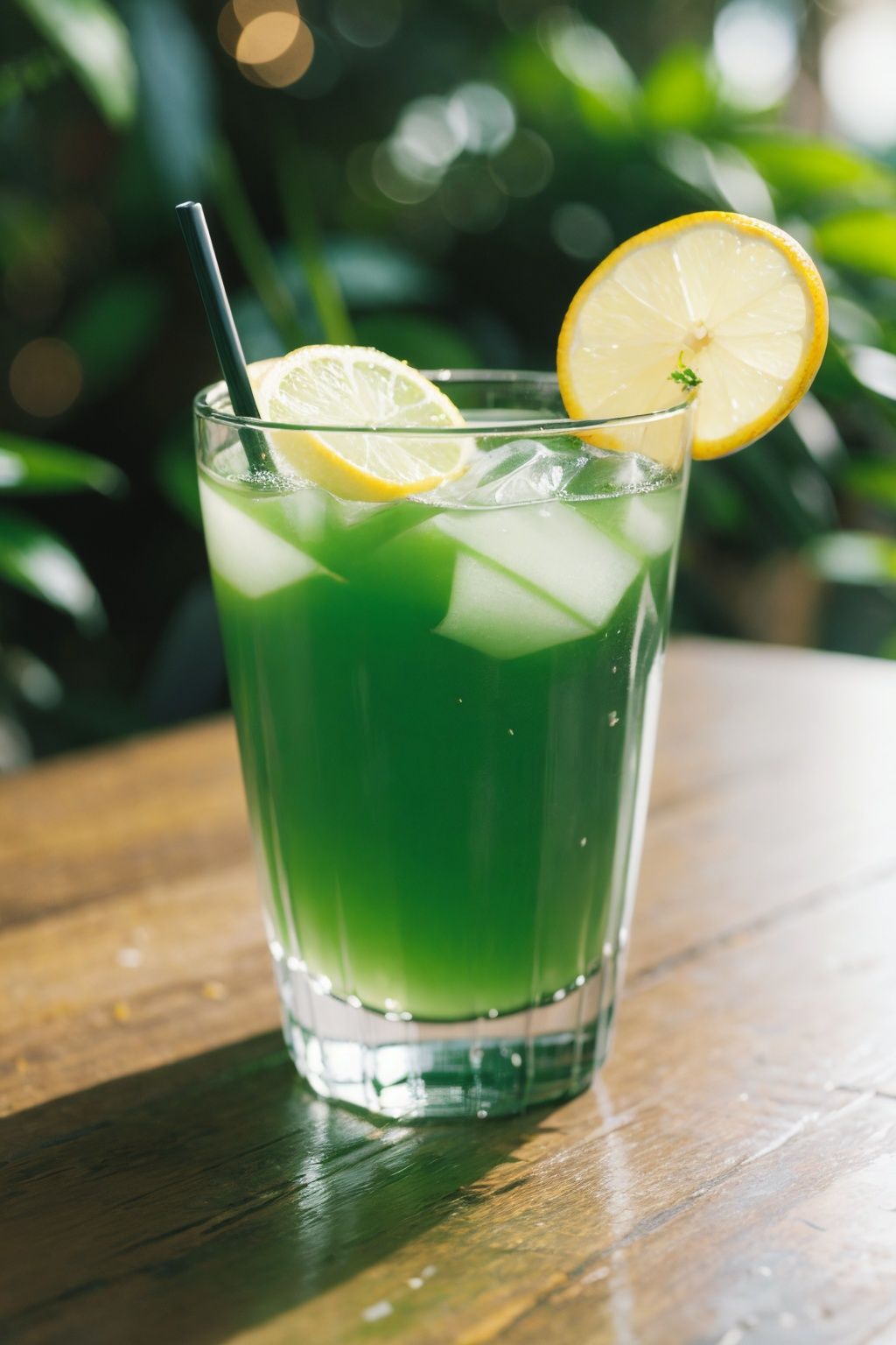 {{masterpiece}},{{{best quality}}},{{ultra-detailed}},{{illustration}},depth of field (dof),extreme close up,mood lighting,realistic,bright style,<lora:RX_style_DEMO:1.2>,no humans,food focus,transparent glass cup,green lemon,outdoors,