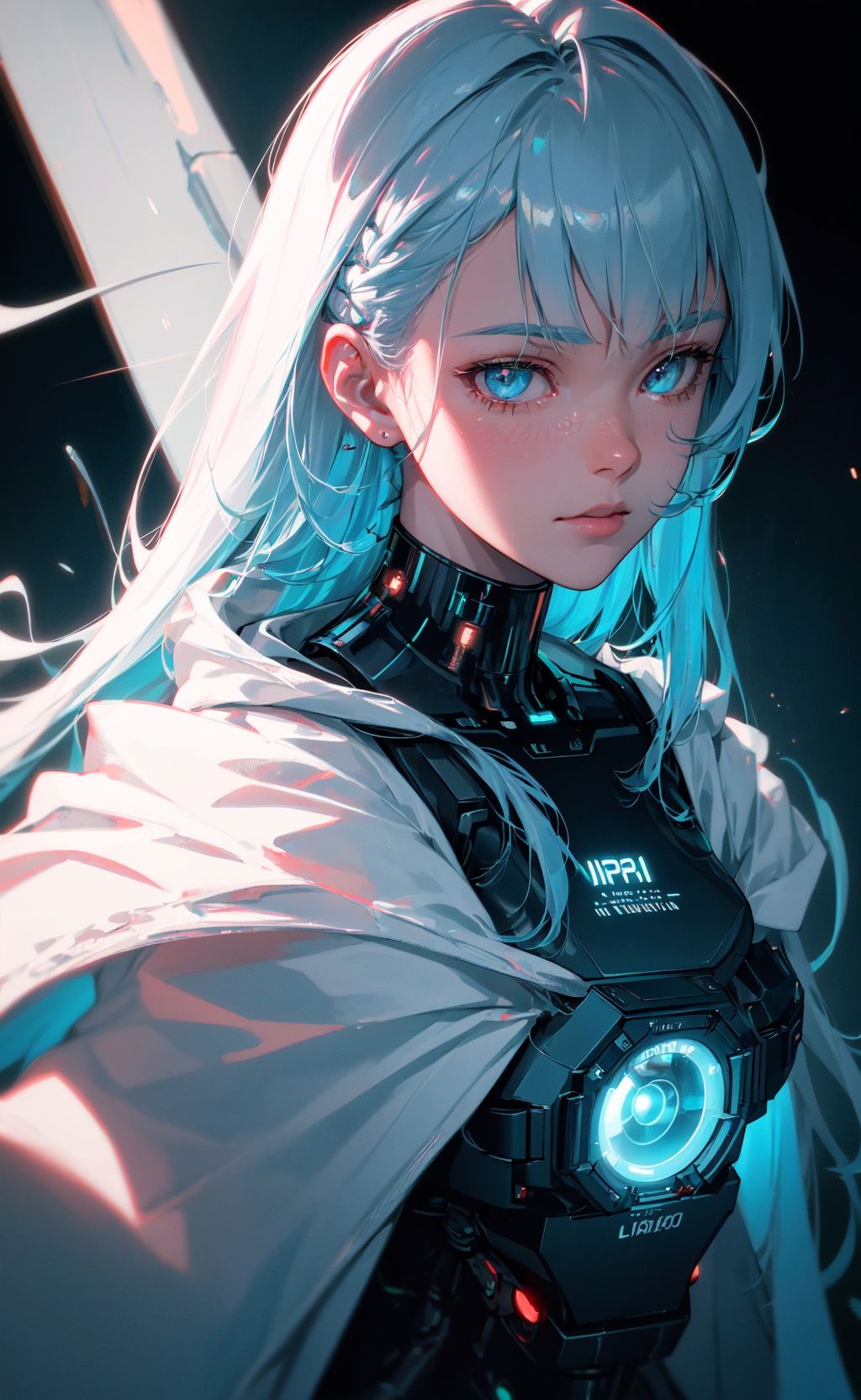 (editorial close-up portrait of cyber ghost),  hack,  code on Tensor.Art