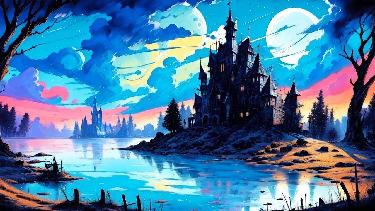 Fantasy Night Scenery background (可影响画风) Style by ArienTOP on Tensor.Art