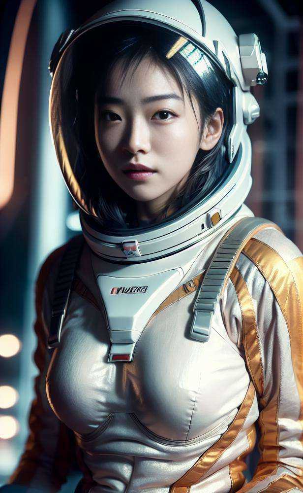 masterpiece,(best quality:1.3),ultra high res,raw photo,detailed skin,beautiful lighting,(realistic, photo-realistic:1.4),1girl,<lora:firmamentV1.1:0.8>,space_helmet,solo,<lora:tifa:0.8>,firmament,White face,Night,Moon,Neon Light,