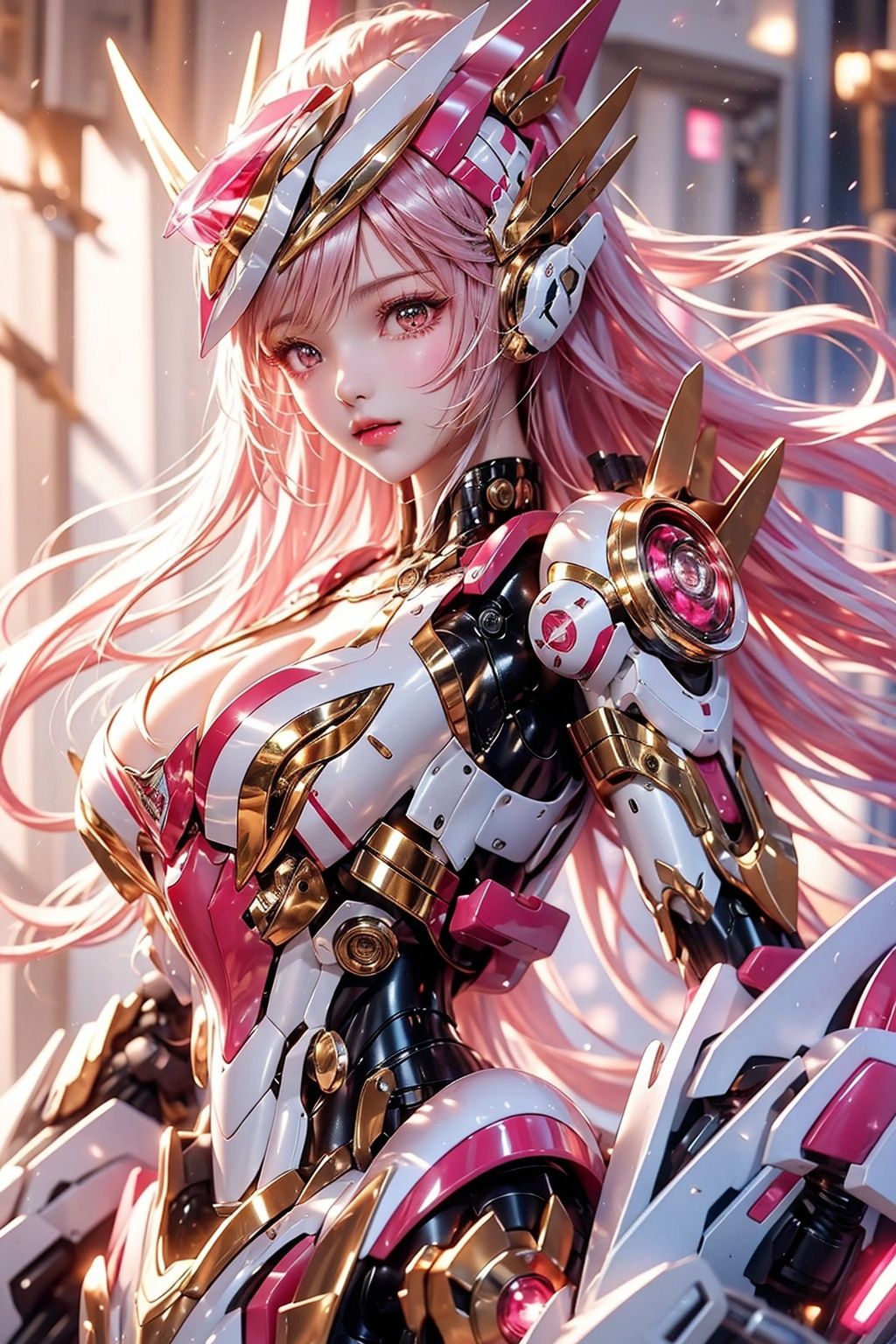 1girl,  dramatic lighting,  Pink Mecha on Tensor.Art