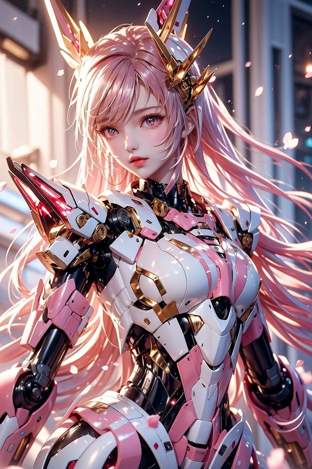 1girl,  dramatic lighting,  Pink Mecha on Tensor.Art