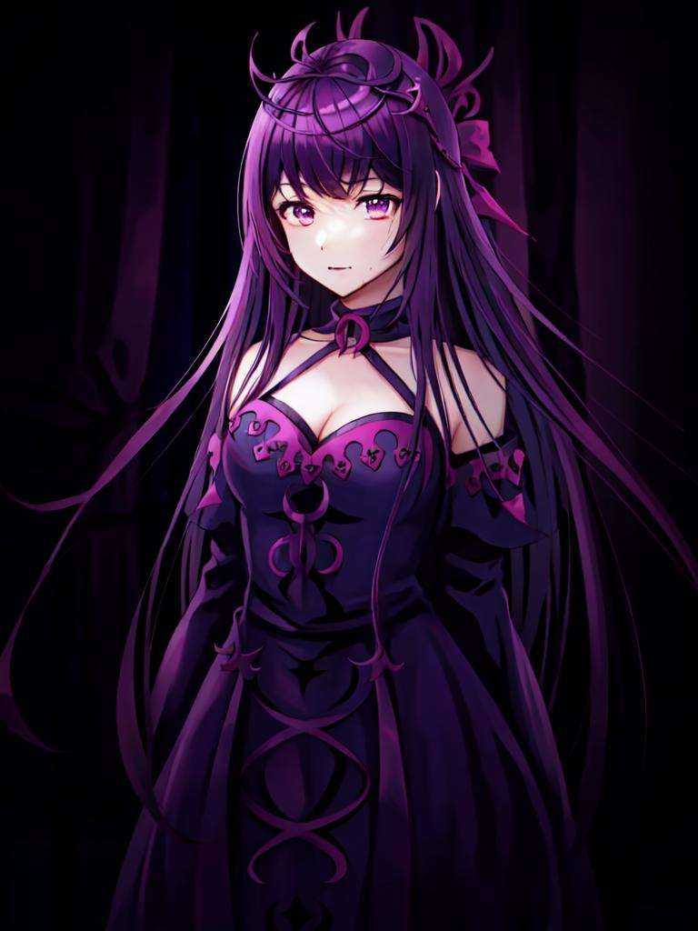ivy fe,  ,  black and purple dress on Tensor.Art
