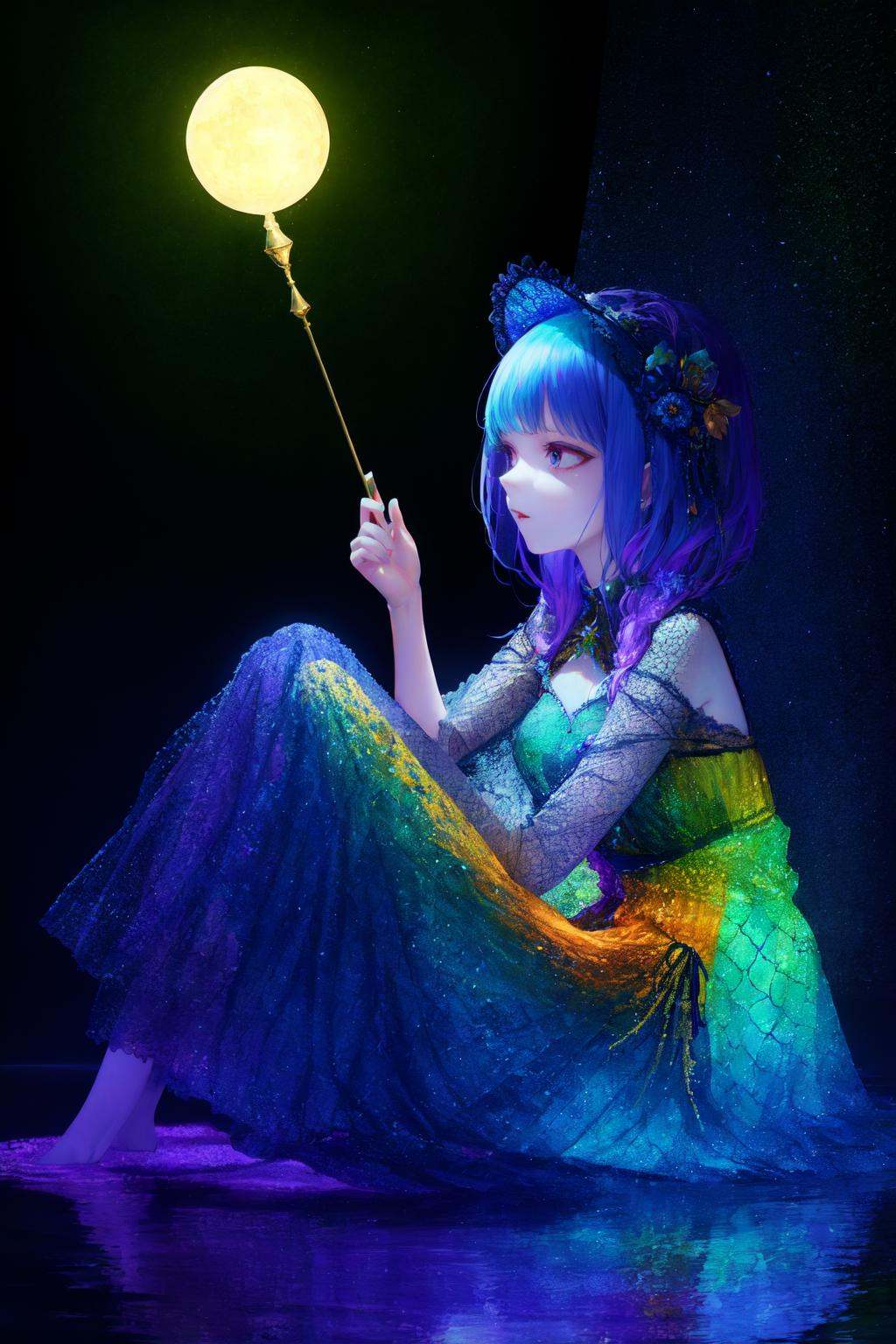 Polychrome,  1girl,  fish scale dress on Tensor.Art