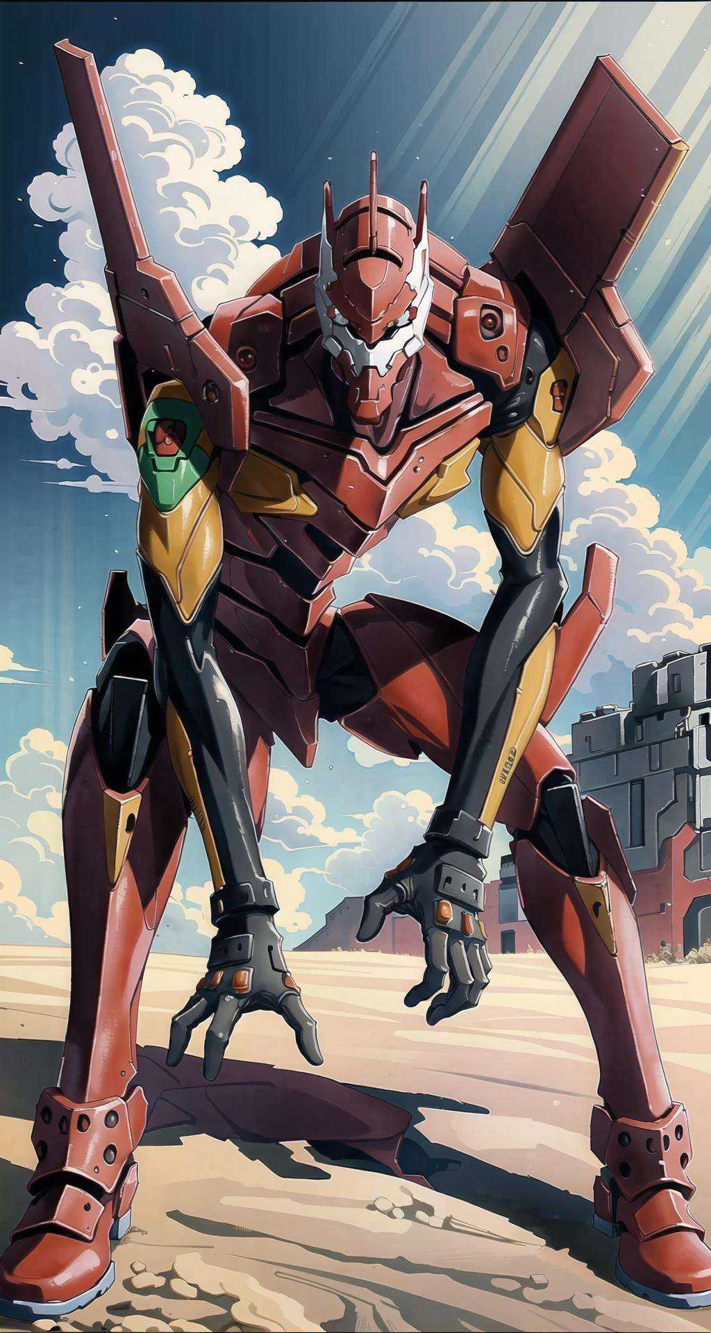 eva 02,  evagod,  evangelion mecha on Tensor.Art
