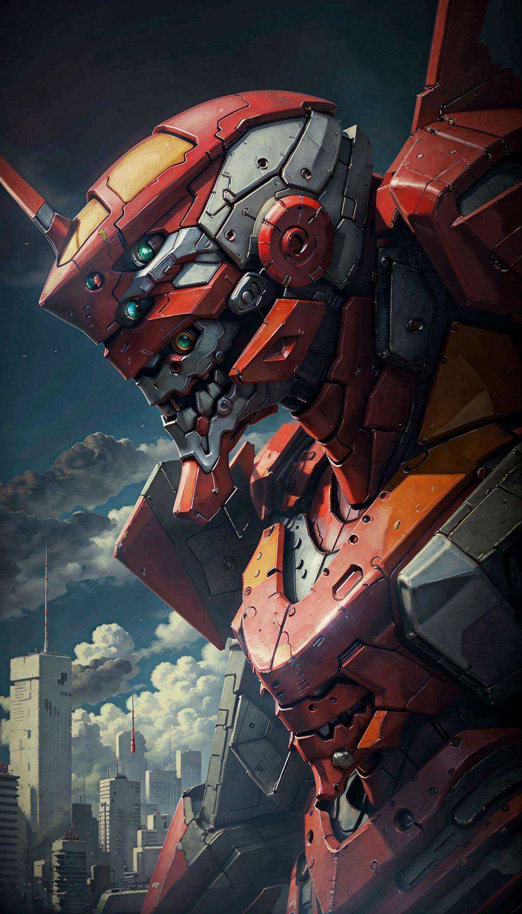eva 02,  evagod,  evangelion mecha on Tensor.Art