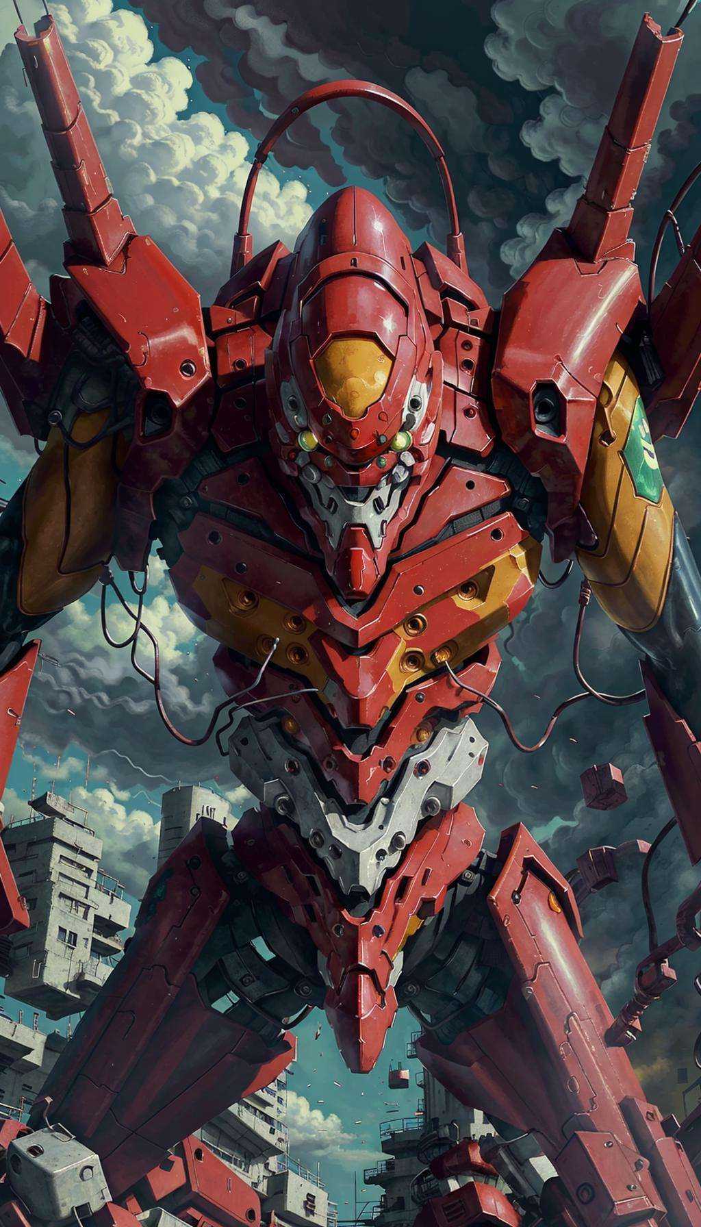 eva 02,  evagod,  evangelion mecha on Tensor.Art