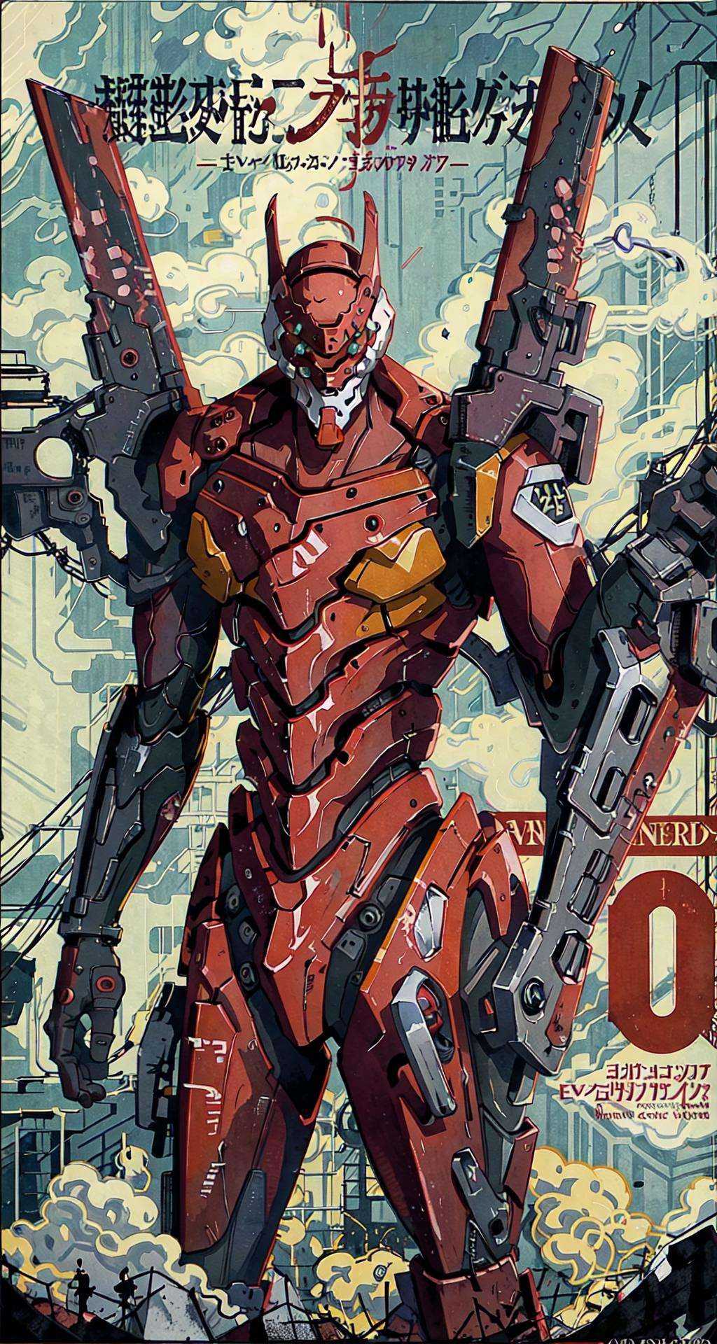 eva 02,  evagod,  evangelion mecha on Tensor.Art