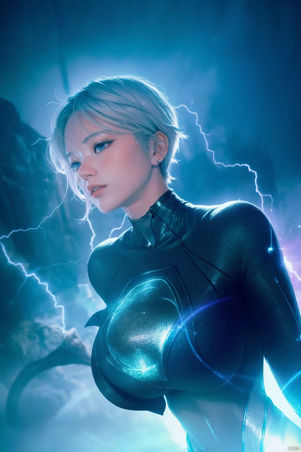 Static charge fantasy illustration with magical lightning,  intense and dramatic lighting,  high contrast on Tensor.Art