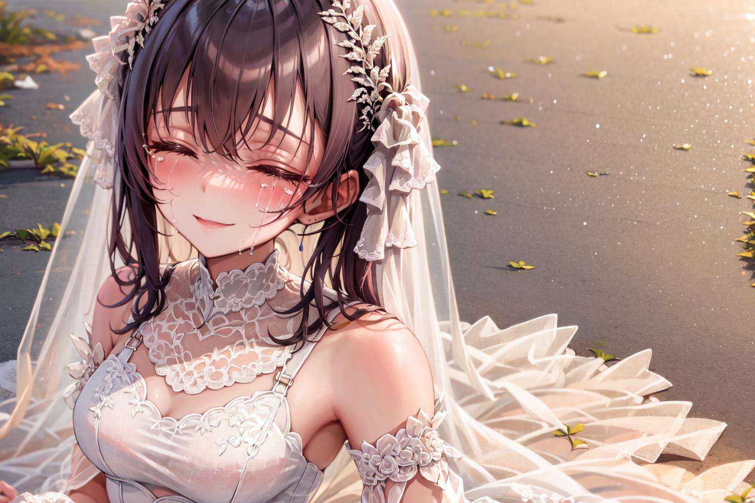 1girl,  wedding dress,  happy on Tensor.Art
