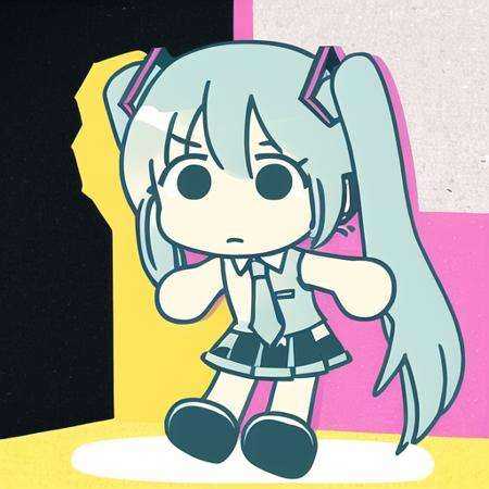 1girl,  chibi,  hatsune miku on Tensor.Art