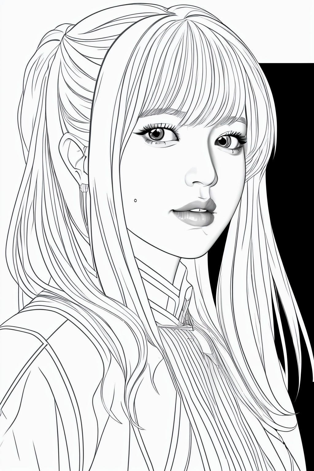 1gril,ohwx lineart,realistic