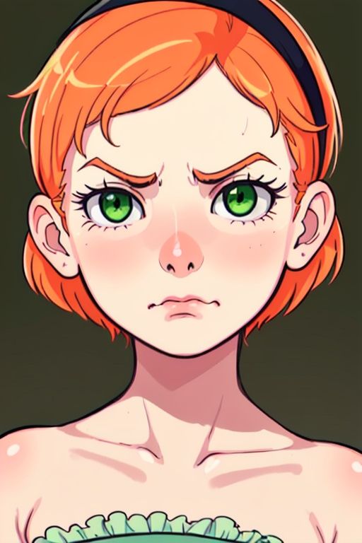 extreme close-up portrait,  cute Belgian girl,  ☹️ frowning and a sad expression on Tensor.Art
