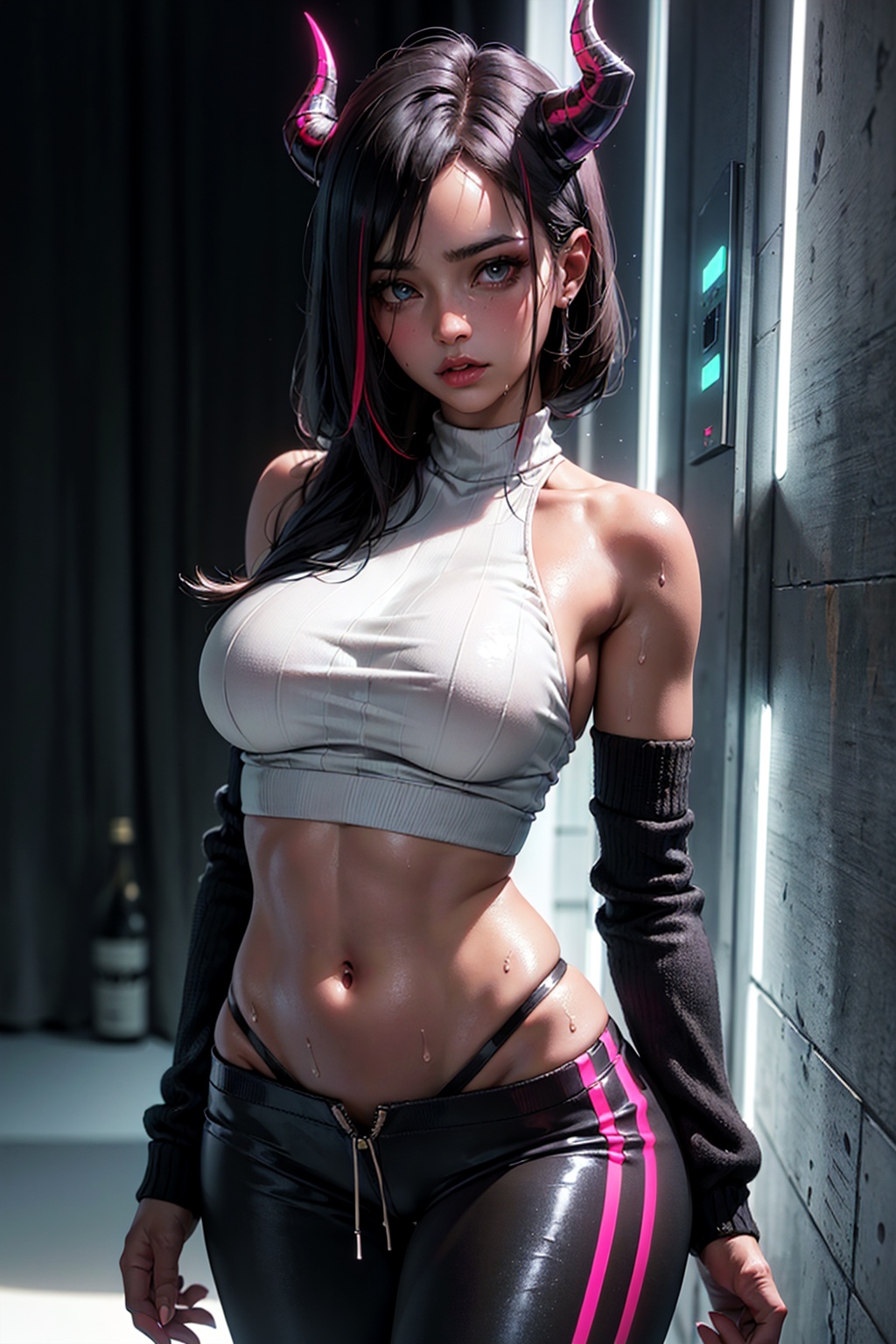 1girl,  demon female,  demon horns on Tensor.Art