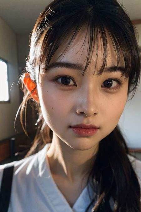 a photo of chinatsumura,  18 year old girl in the classroom,  close up on Tensor.Art