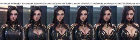 (8k, best quality, masterpiece:1.2),(detailed eyes), \(detailed facial features\), \(\(detailed clothes features\)\), upper  body,(large breasts, cleavage),(face focus),extremely detailed CG unity 8k wallpaper, huge filesize, ultra-detailed, highres, absurdres,beautiful eyes,ray tracing, dramatic shadows,fine detail,dramatic angle,high saturation,lens flare,(standing),soft light,Detailed skin texture, detailed clothing texture,looking at viewer,1girl, solo, <lora:SpiritCage_jingnan-000018:1>