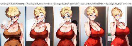 (8k, best quality, masterpiece:1.2),(detailed eyes), \(detailed facial features\), \(\(detailed clothes features\)\), upper  body,(large breasts, cleavage),(face focus),extremely detailed CG unity 8k wallpaper, huge filesize, ultra-detailed, highres, absurdres,beautiful eyes,ray tracing, dramatic shadows,fine detail,dramatic angle,high saturation,lens flare,(standing),soft light,Detailed skin texture, detailed clothing texture,looking at viewer,1woman,mature female, blue eyes,blonde hair,light blush,solo,china dress,highleg dress, <lora:dragonBall_Briefs-000018:1>