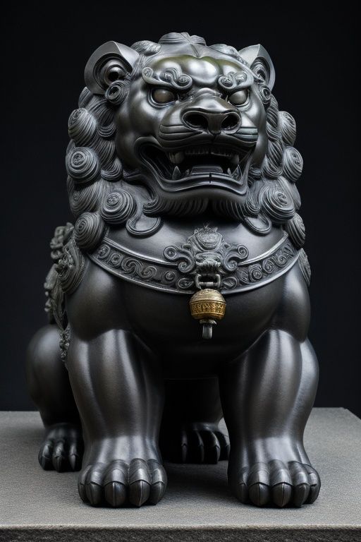 daxiji,<lora:daxiji_20230622120158-000008:0.6>,chinese stone lion,cyberpunk,a small bell on neck,Stepping on a hydrangea,full body,animal focus,masterpiece,finely detail,Stone sculpture,Stone base,strong muscles,front view,looking at viewer,<lora:LowRA:0.5>,