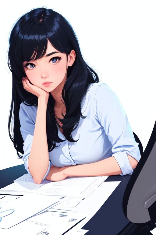 <lora:Flatillustration_2023-05-26_163819-000005:0.6>,masterpiece,best quality,[(white background:1.2)::0.9],simple background,1girl,office room,flatillustration,illustration,looking at viewer,