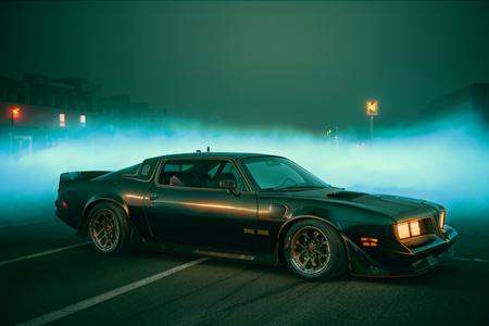 analog gloomy photo of a ((black car,  )),  three quarter view on Tensor.Art