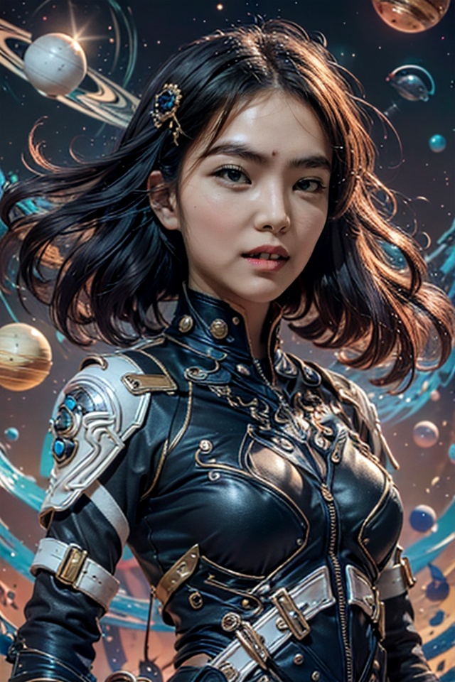 planet,1girl,space,gun,orb,space_craft,earth_\(planet\),star_\(sky\),solo,weapon,realistic,ball,breasts,black_hair,bubble,medium_breasts,RAW,masterpiece,Ultra-detailed photos,The best quality,Ultra-high resolution,Sunshine,Full-body portrait,Amazingly beautiful.,Dynamic posture,A delicate face,Energetic eyes,A detailed face,Detailed and complex busy background,Messy,gorgeous,Milky white,Highly detailed skin,Realistic skin details,Visible pores,A sharp focus,Volume fog,8k uhd,Digital SLR camera,Film particle,Fair skin,Photo realism,lomography,Huge metropolis in a dystopia of the future,Look from below,Translucency,Photorealistic,High quality, <lora:dunhuang_20230625021029:0.4>