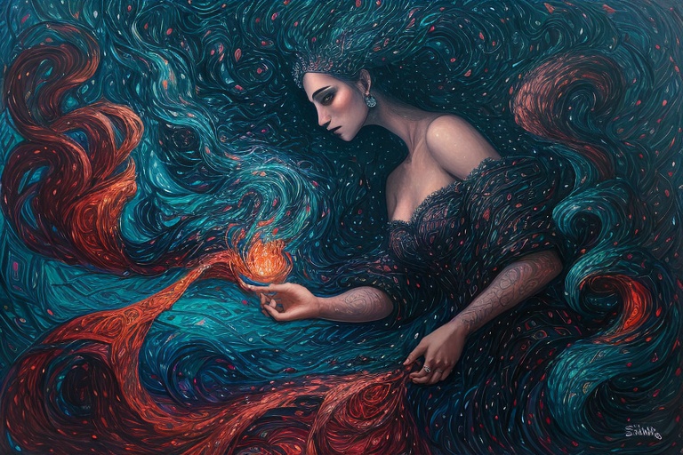 The Enigmatic Gypsy A mesmerizing painting of a gypsy figure comes to life on the canvas,  capturing the essence of myster...