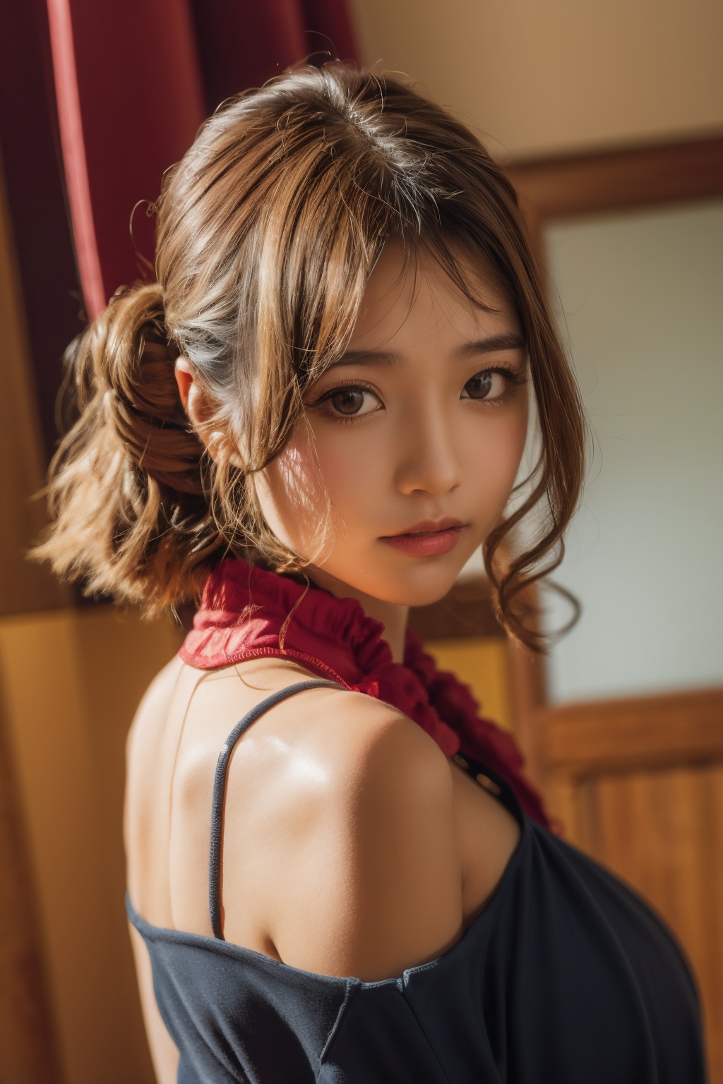 masterpiece, best quality,1 girl, dark theme, soothing tones, muted colors, high contrast, (natural skin texture, hyperrealism, soft light, sharp),<lora:add_detail:0.4>
