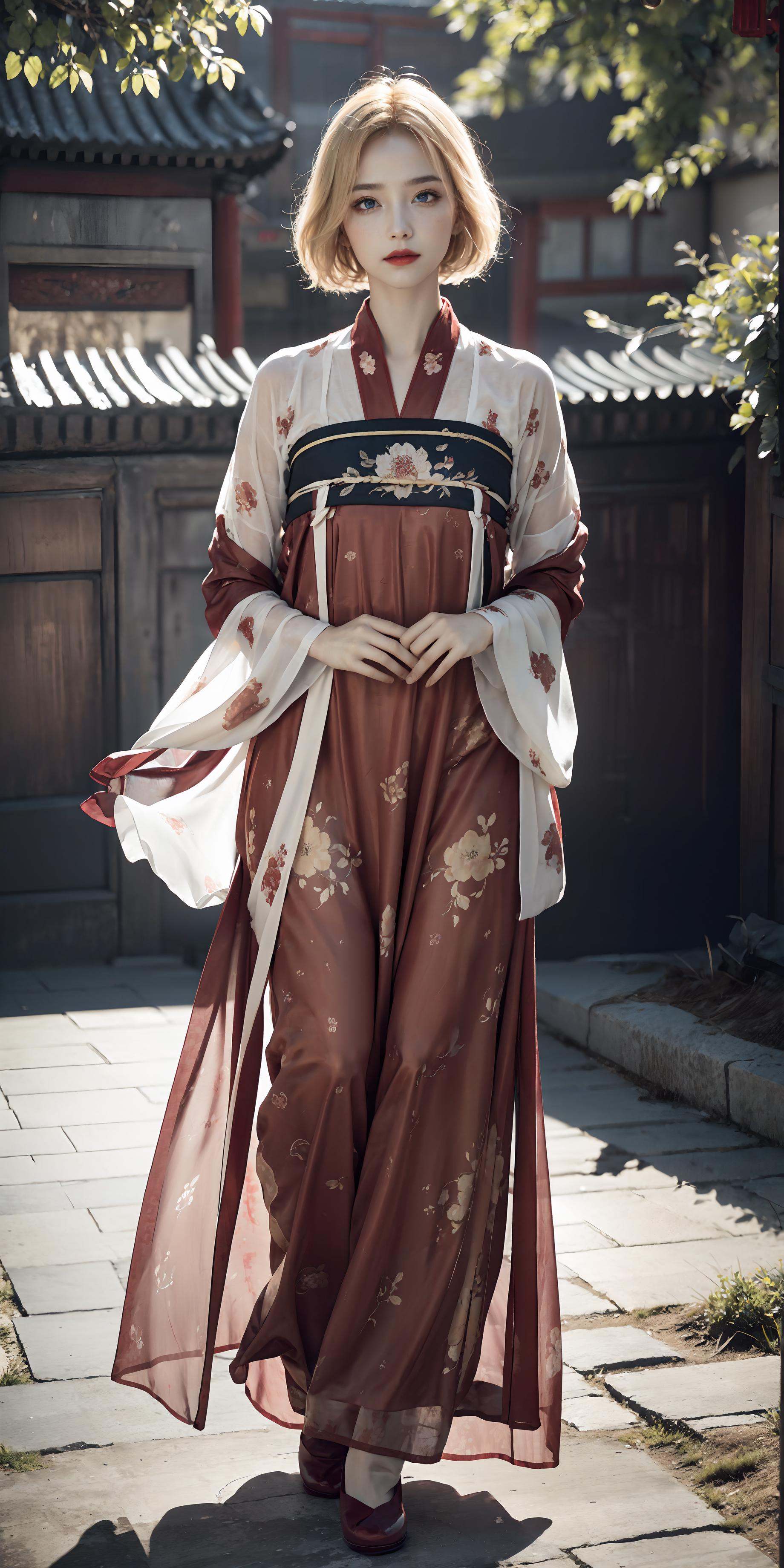 (hanfu),  (chinese clothes),  ((floral print)) on Tensor.Art