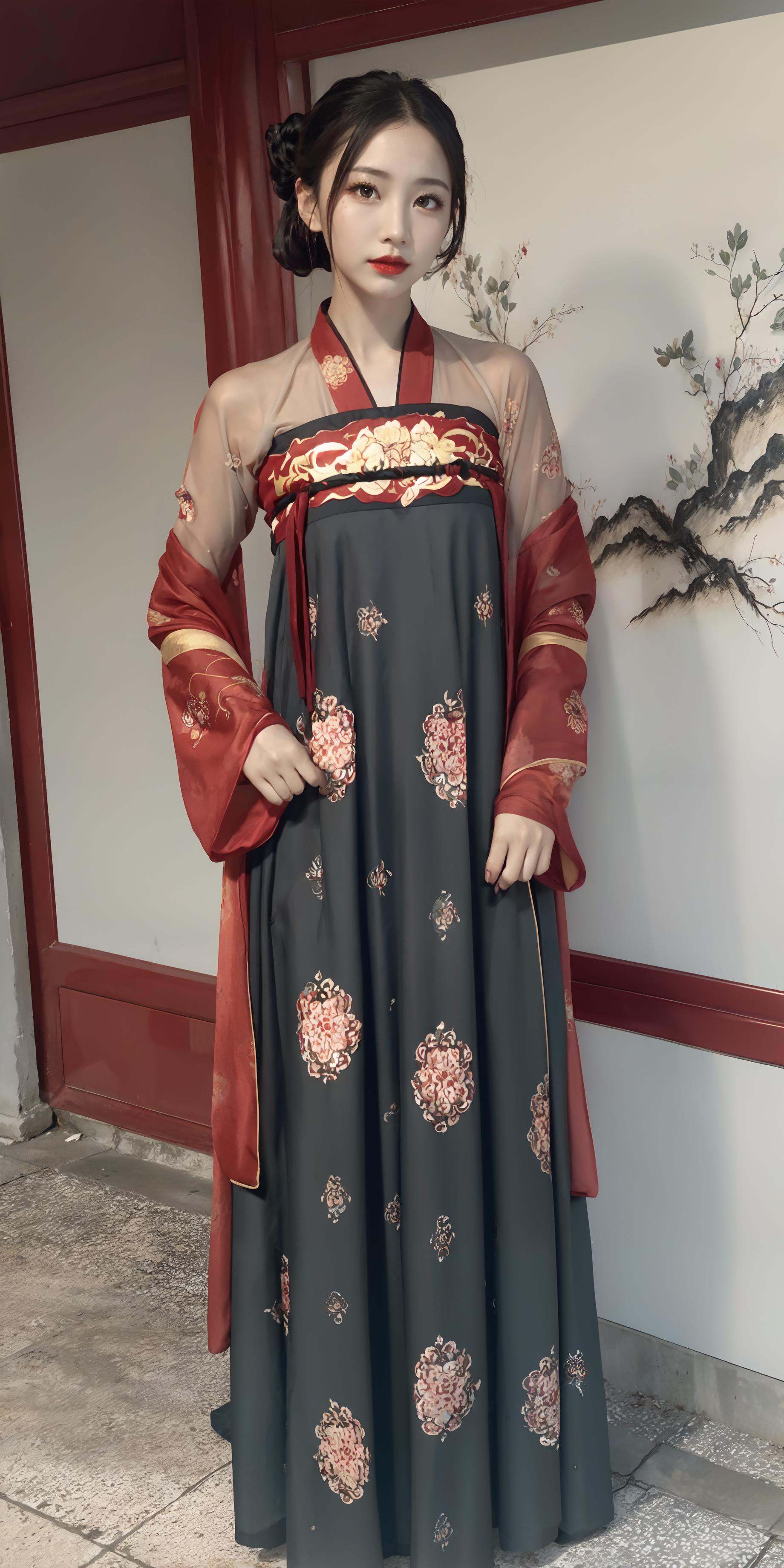 (hanfu),  (chinese clothes),  ((floral print)) on Tensor.Art