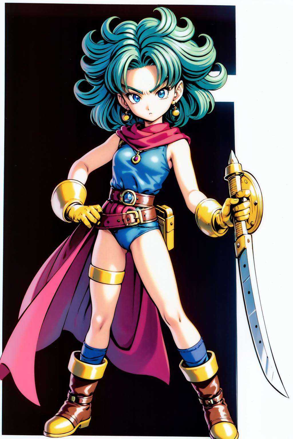 toriyama_akira,  1girl,  asymmetrical_legwear on Tensor.Art
