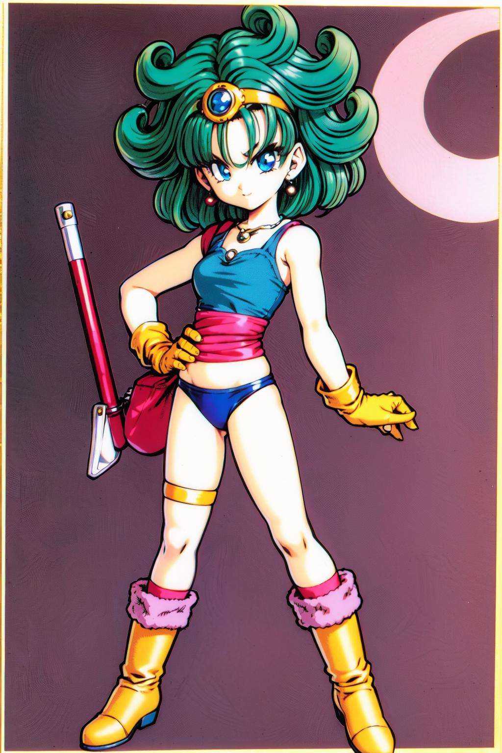 toriyama akira,  1girl,  asymmetrical legwear on Tensor.Art