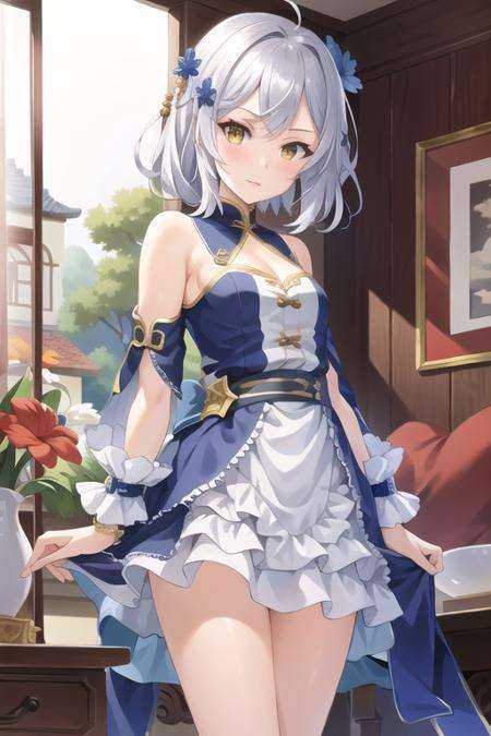 masterpiece, best quality,1girl, (solo:1.3),standing,Fuji,short hair,silver hair,white hair,yellow eyes,
